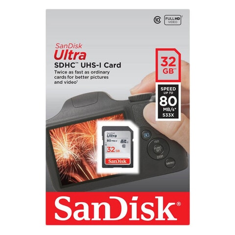 SanDisk Ultra SDHC UHS-I Memory Card 32GB Black