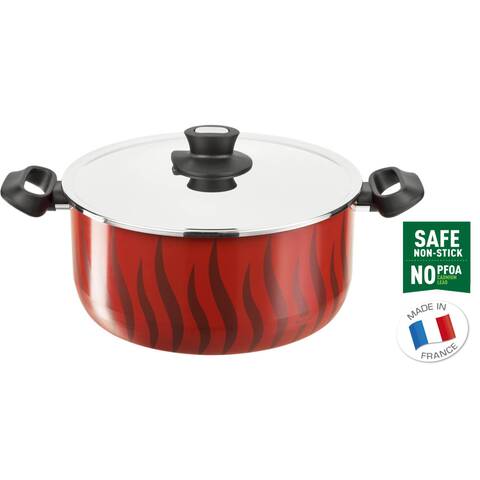 Tefal G6 Tempo Flame Dutch Oven Pot Red 24cm