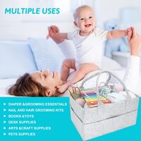 SKY-TOUCH Baby Diaper Caddy Tote Bag Baby Shower Gift Nursery Organizer for a changing table, a neutral baby gift basket that is portable and ideal for traveling