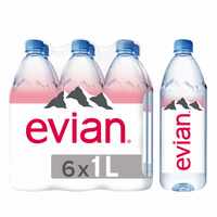 evian Natural Mineral Water 1L Pack of 6