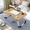 Doreen Bed Laptop Table Tray LapDesk eNotebook Stand with ipad Holder Cup Slot Adjustable Anti Slip Legs Foldable for Indoor Outdoor Camping Study Eating Reading -Wood color