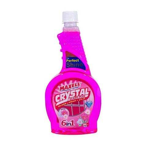 Maxell Magic Crystal Liquid Glass and Window Cleaner with Rose Scent Refill Bottle - 700 ml