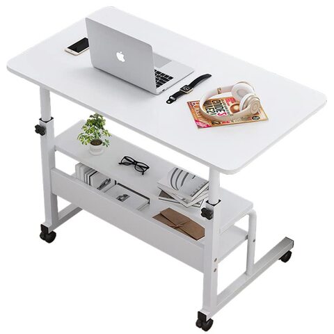 Desk on online wheels adjustable height