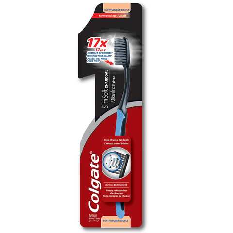 Colgate Toothbrush 17x Charcoal Infused Slim Soft 2 Pieces