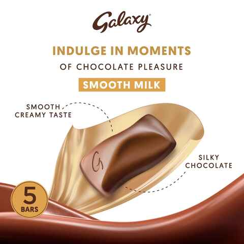 Galaxy Chocolate Multipacks Smooth Milk Chocolate Bars 5 Bars x36g