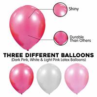 Party Time 51-Pieces 12inch Pink &amp; White Latex Balloons Pack For Kids Girls Women Birthday,Baby Shower,Princess, Unicorn, First,2nd Years Decorations Balloons Supplies Combo Kit Exclusive Decoration S