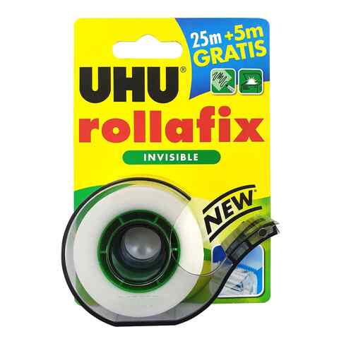 UHU Rollafix Invisible Tape With Rollafix Transparent Tape Clear