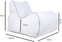 Bean Bag Chair Fully Comfortable and Relaxing With Full Beans Filling, Light Weight White, Bean Chair mm Tex