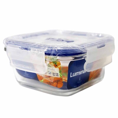 Luminarc Pure Box Active 6-Piece Food Storage Rectangle 5.1 Cup Set, Container, Clear