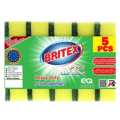 Britex Heavy Duty Scrub Sponge 5 Pieces