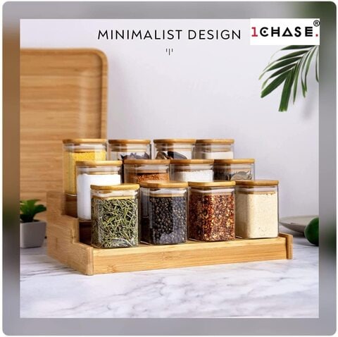 Square Glass Jars with Wood Lids