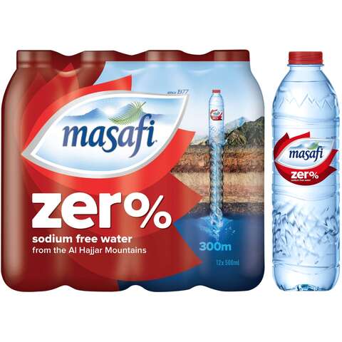 Buy Masafi Zero % Sodium Free Water 500ml Pack of 12 in UAE
