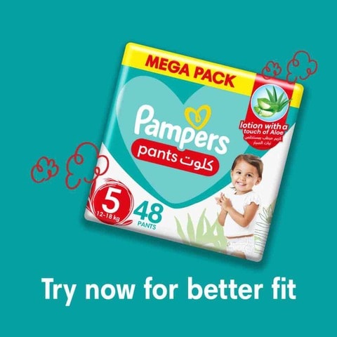 Pampers Baby-Dry Taped Diapers With Aloe Vera Lotion  Size 7 (15+kg) 30 Diapers