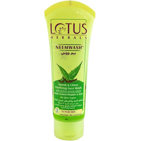 Lotus Herbals Neem And Clove Purifying Face Wash Clear 120g