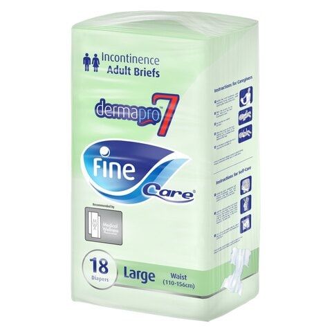 Fine Care Adult Diapers Large (Waist 110-156 Cm) 18 Diapers