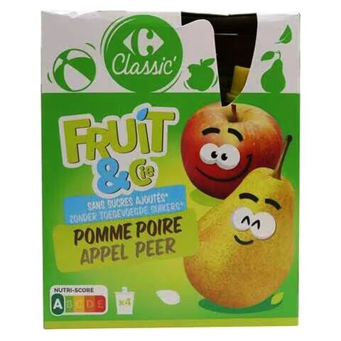 Carrefour Classic Apple Pear Kid Compote 90g Pack of 4