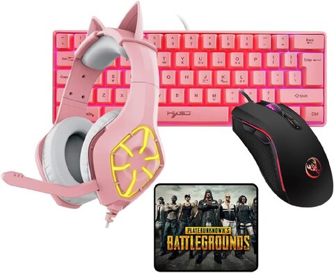 Gaming Keyboard and Mouse, Mouse Pad &amp; Gaming Headset, Wired LED RGB Backlight Bundle for PC Gamers and Xbox and PS4 Users - 4 in 1 Gift Box