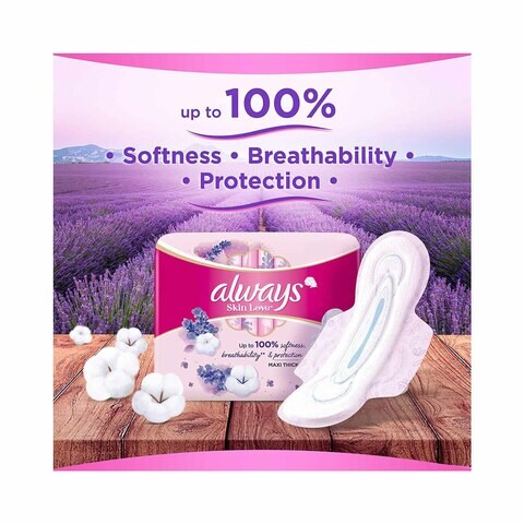 Always Skin Love Pads Lavender Freshness Thick &amp; Large 24 Pads