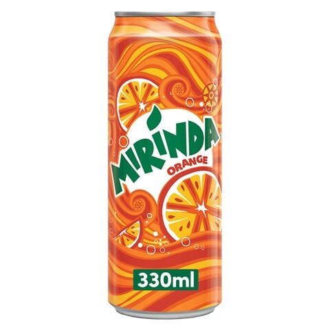 ميريندا مشروب غازي غير كحولي بنكهة البرتقال في علبات معدنية 330 ملل
