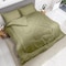 Hotel Linen Klub Down Alternative Comforter Set -Ultra Soft Brushed Stripe Microfiber Fabric, 200GSM Soft Fibersheet Filling, Size: Single 160 x 200cm, Color: Olive
