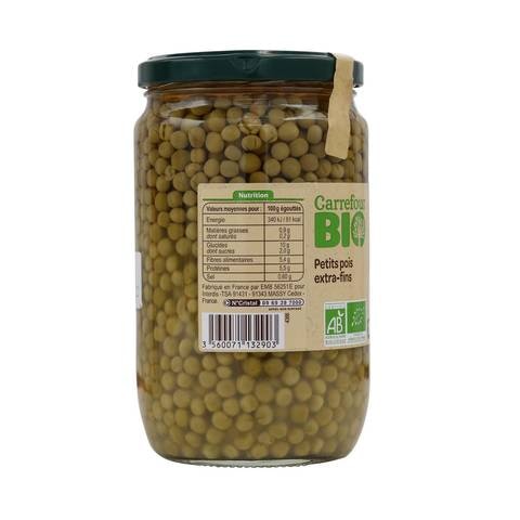 Carrefour Bio Extra Fine Peas 720ml