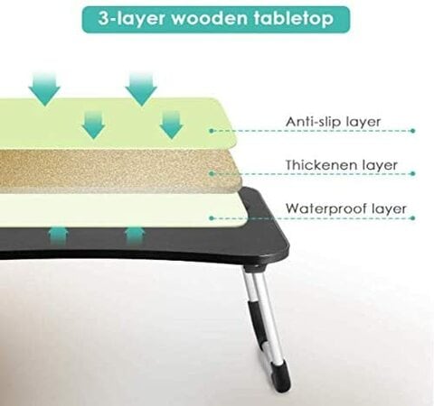 Wooden study deals table for bed