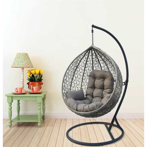 Paradiso Breeze Wicker Hanging Chair Grey
