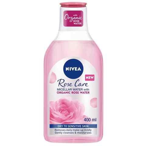 NIVEA Face Micellar Water Mono-phase Makeup Remover Rose Care Dry &amp; Sesitive Skin 400ml