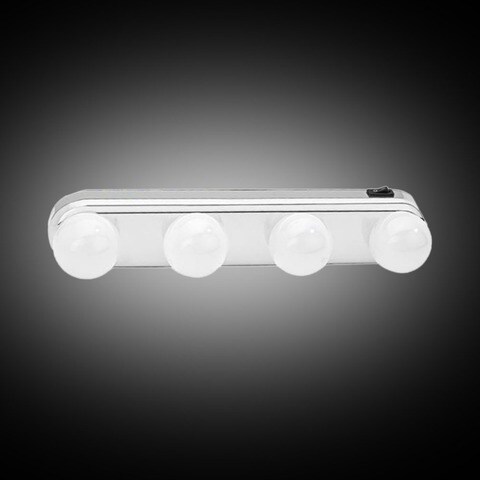 Generic-LED Vanity Mirror Lights Make Up Light Super Bright 4 LED Bulbs Portable Cosmetic Mirror Light Kit Battery Powered