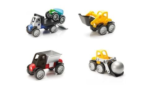 Smartmax - Smx Power Vehicles Mix A Magnetic Discovery Building Set Featuring Safe, Extra-Strong, Oversized Building Pieces For Ages 3+