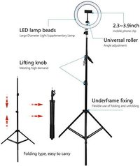 UK Plus Selfie Ring Light With Tripod Stand, Led 3 Light Modes Ringlight With Cell Phone Holder, 10 Inch Inner USB Selfie Ring Light For Youtube Video And Live Makeup/Photography (60 Cm)