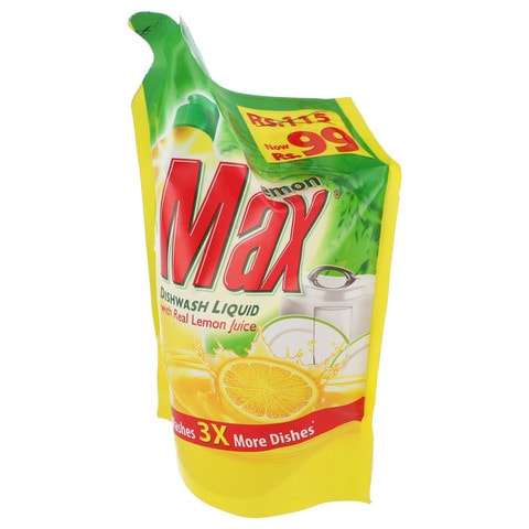 Lemon Max Dish Wash Liquid With Real Lemon Juice 450ml