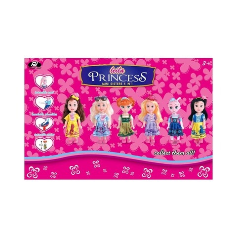 Power Joy Leila Princess 4-In-1 Mini Sisters Doll Set Multicolour
