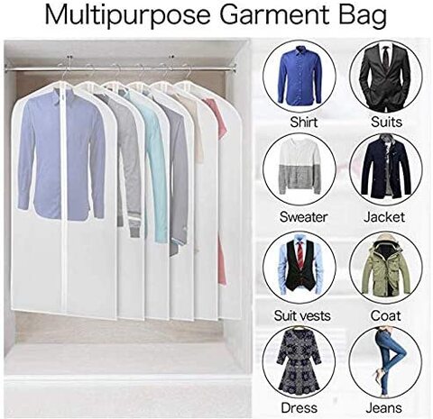 homeminda Moth Proof Garment Bags 60in Long Dress Clear