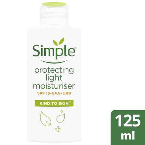 Simple Kind To Skin Face Cream For Sensitive Skin Protecting Light Moisturiser With Spf 15 Uva + Uvb 125ml