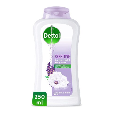 Dettol Sensitive Showergel &amp; Bodywash, Lavender &amp; White Musk Fragrance  250ml