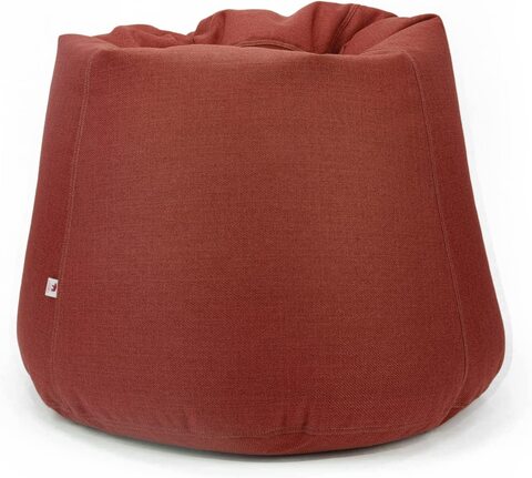 Luxe Decora Fabric Bean Bag With Filling (L, Dark Red)