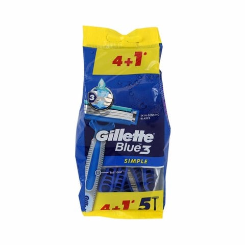 Gillette Blue3 Simple Disposable Razor 5pcs