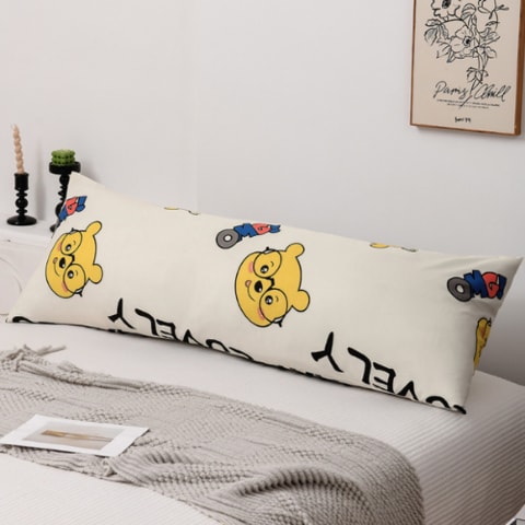 LUNA HOME 1 Piece Long Body Pillow Case Cute Bear Design