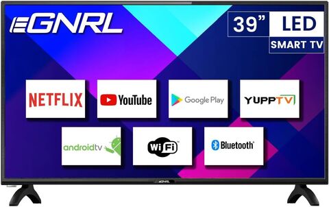 E-GNRL 39 Inch, Full HD, Smart TV, EGTV40HDS, Black - 1 Year Brand Warranty (Google Play, Netflix, YouTube, WiFi, Bluetooth)