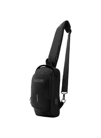 Parajohn Anti Theft Crossbody Sling Bag, Shoulder Backpack, Lightweight Chest Daypack With USB Charging Port - Black