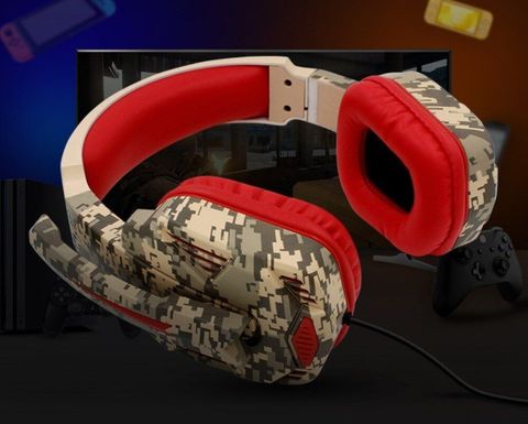 Red discount camo headset