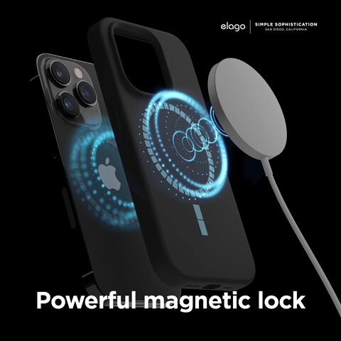 Elago Silicone for iPhone 14 Pro MAX case cover Shockproof compatible with MagSafe - Black
