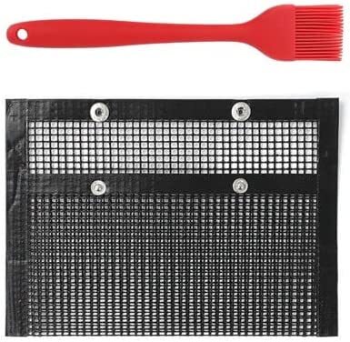 Medium Non-Stick Mesh Bag For BBQ Grill, Barbecue Pockets Sheets, Mesh Backing Bag for Outdoors (Pack of 2)