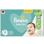 Buy Pampers Baby-Dry Diapers, Size 4, 9-14kg, with Leakage Protection, 120 Baby Diapers in Kuwait