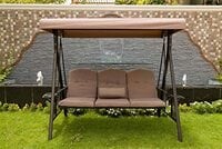 Exyulan Outsunny Seater Swing Chair Outdoor Metal Bench Garden 231 (3) Seater