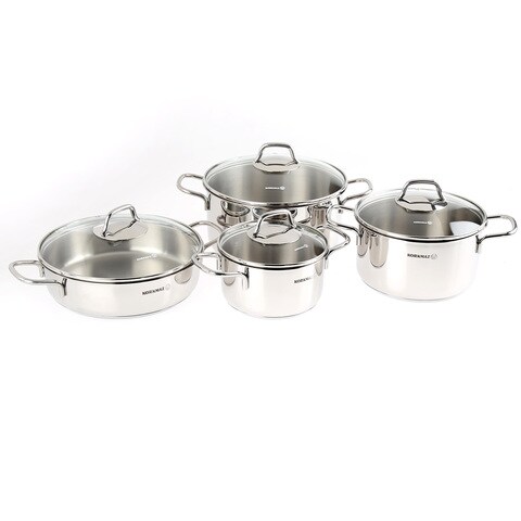 Korkmaz Perla Stainless Steel Cookware Set 8 count