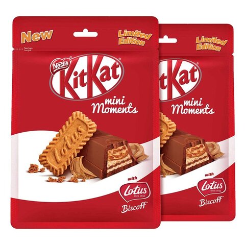 Buy KitKat Mini Moments Lotus Chocolate 122.5g x Pack Of 2 in Kuwait