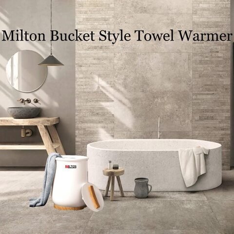 Luxury Large Towel Hot Warmer Bucket with Auto Shut Off-Fits Up to Two Oversized Towels in Gray