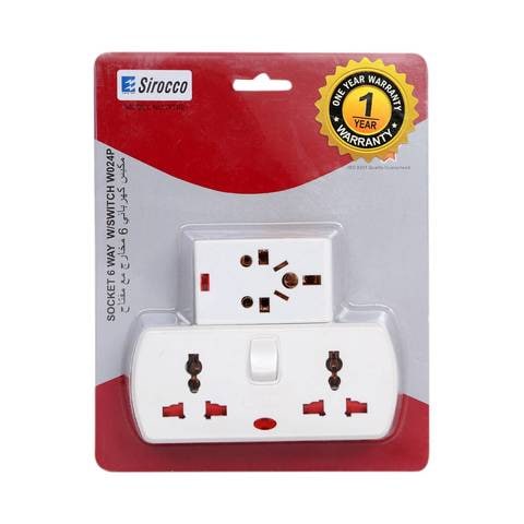 Sirocco Multi Socket 4 Way With Switch